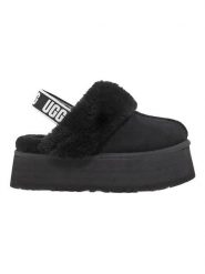 UGG Skórzane kapcie "Funkette" w kolorze czarnym rozmiar: 40. Czarne kapcie UGG, bez wzorów, z wełny. Za 463.38 zł.
