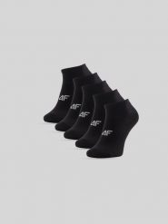 4F Skarpetki krótkie (5-pack) damskie - czarne 35-38. Czarne skarpetki 4f, bez wzorów, z bawełny. Za 59.99 zł.