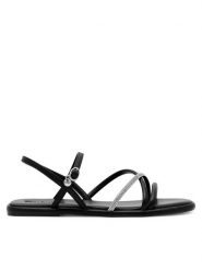 Nine West Sandały 123AL1740-1 Czarny. Czarne sandały Nine West, bez wzorów, z syntetyku, bez obcasa, na płaskiej podeszwie, bez zapięcia. Za 219.99 zł.