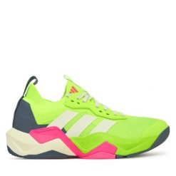 Buty na siłownię adidas. Żółte buty do biegania adidas, bez wzorów, bez zapięcia, na fitness i siłownię. Za 439.99 zł.