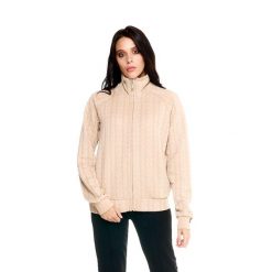 Bluza z zamek błyskawiczny na co dzień na siłownię. Brązowe bluzy LEONE 1947 APPAREL, bez wzorów, z bawełny, sportowe, bez ramiączek, bez kaptura. W wyprzedaży za 164.19 zł.