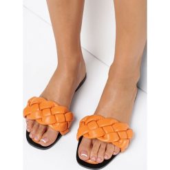 Pomarańczowe Klapki Nealie. Brązowe klapki Born2be, bez wzorów, z otwartym noskiem, bez obcasa, na obcasie, bez zapięcia. W wyprzedaży za 51.99 zł.