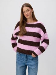 Sweter w paski - wielobarwny. Swetry Reserved, l, bez wzorów, z dzianiny, bez ramiączek. Za 139.99 zł.