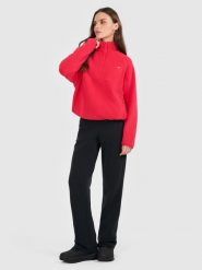 4F Spodnie dresowe z modalem damskie - czarne XL. Czarne spodnie sportowe 4f, bez wzorów, z dresówki, trekkingowe. Za 189.99 zł.