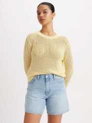Levi's Sweter w kolorze żółtym rozmiar: M. Żółte swetry Levi's, m, bez wzorów, z bawełny, bez ramiączek. Za 171.68 zł.