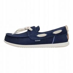 HEYDUDE Damskie Mokasyny Harbor Breeze Lo Eyelet. Białe mokasyny Hey dude, bez wzorów, z materiału. Za 329.00 zł.