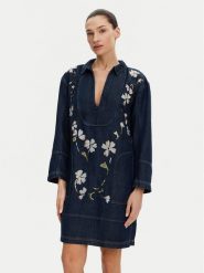Munthe Sukienka codzienna Fiva 251130825110 Granatowy Loose Fit. Niebieskie sukienki Munthe, na co dzień, bez wzorów, z lyocellu, bez kołnierzyka, bez ramiączek, proste. Za 1,129.00 zł.