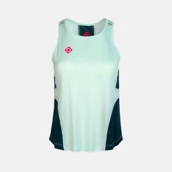 SPEZIA Technical Tank Top – lekki, oddychający i szybkoschnący. Zielone topy IZAS, bez wzorów, casualowe, bez kołnierzyka, bez ramiączek. Za 139.09 zł.