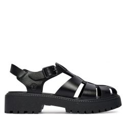 Sandały Timberland. Czarne sandały Timberland, bez wzorów, street, bez obcasa, na płaskiej podeszwie, bez zapięcia. Za 549.99 zł.