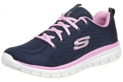 Buty sportowe Sneakersy damskie, Graceful - Get Connected. Niebieskie buty treningowe Skechers, na lato, bez wzorów, z materiału, przed kostkę, bez zapięcia, trekkingowe. Za 199.99 zł.