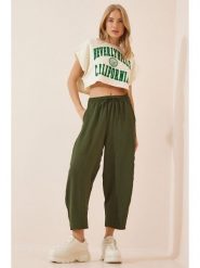 Happiness Istanbul Spodnie w kolorze khaki rozmiar: 38. Brązowe spodnie materiałowe Happiness Istanbul, bez wzorów, z materiału. Za 60.99 zł.