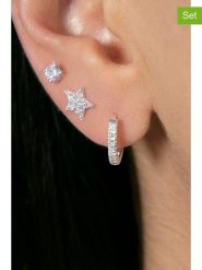 Heliophilia Kolczyki (3 szt.) rozmiar: onesize. Szare kolczyki Heliophilia, z cyrkonią, srebrne. Za 56.99 zł.