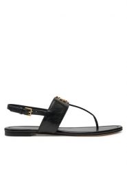 Tory Burch Sandały Eleanor 157967 Czarny. Czarne sandały Tory Burch, bez wzorów, ze skóry, bez obcasa, na płaskiej podeszwie, bez zapięcia. Za 1,399.00 zł.