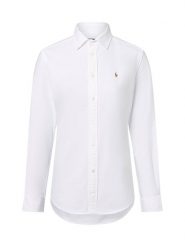 Polo Ralph Lauren Damska bluzka koszulowa Kobiety Bawełna biały jednolity, 36. Białe bluzki Polo Ralph Lauren, bez wzorów, z bawełny, klasyczne, bez kołnierzyka, bez ramiączek. Za 659.95 zł.