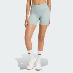 Legginsy Workout Essentials 4 inch. Zielone legginsy adidas, bez wzorów, z dzianiny, krótkie. Za 121.50 zł.