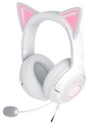 Zestaw słuchawkowy Razer Kraken Kitty V2 przewodowe nauszne z mikrofonem i redukcją szumów biały. Białe słuchawki nauszne Razer. Za 493.99 zł.