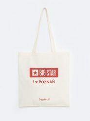 Torba bawełniana unisex PoznaŅ 102. Białe torby podróżne BIG STAR, z aplikacjami, z bawełny, na ramię, z nadrukiem. Za 4.99 zł.