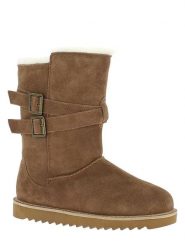 Gooce Skórzane kozaki zimowe "Huntspill Waterproof" w kolorze jasnobrązowym rozmiar: 36. Brązowe kozaki Gooce, na zimę, bez wzorów, z materiału, eleganckie, bez obcasa, bez zapięcia. Za 232.23 zł.