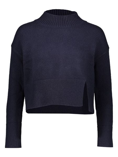 Oui Sweter w kolorze granatowym rozmiar: 42. Niebieskie swetry Oui, bez wzorów, z wełny, bez ramiączek. Za 135.49 zł.