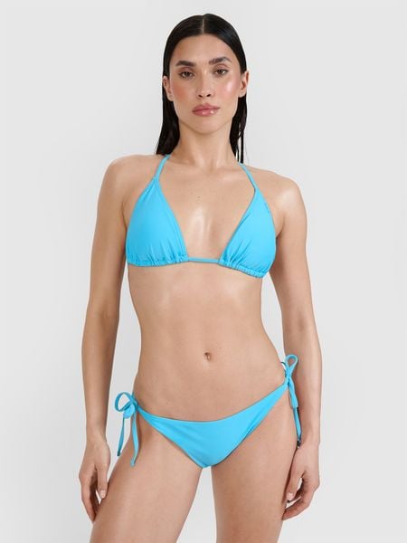 4F Góra od bikini damska - turkusowa L. Niebieskie bikini 4f, bez wzorów, z elastanu, klasyczne. W wyprzedaży za 29.99 zł.