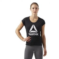 Koszulka treningowa damska Reebok Workout Ready Supremium 20. Czarne t-shirty sportowe Reebok, xs, bez wzorów, bez ramiączek. Za 187.00 zł.