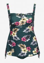 Ciemnozielone Dwuczęściowy Strój Kąpielowy z Topem i Majtkami z Wysokim Stanem Talmeria. Zielone bikini Born2be, bez wzorów. Za 119.99 zł.