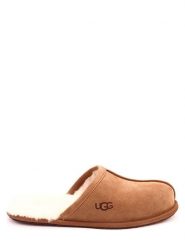 UGG Skórzane kapcie "Scuff" w kolorze jasnobrązowym rozmiar: 40. Brązowe kapcie UGG, bez wzorów, z wełny. Za 394.04 zł.