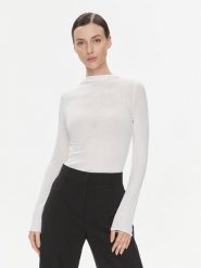 Gina Tricot Bluzka 22251 Biały Slim Fit. Białe bluzki Gina Tricot, m, bez wzorów, z syntetyku, bez kołnierzyka, bez ramiączek. Za 69.99 zł.