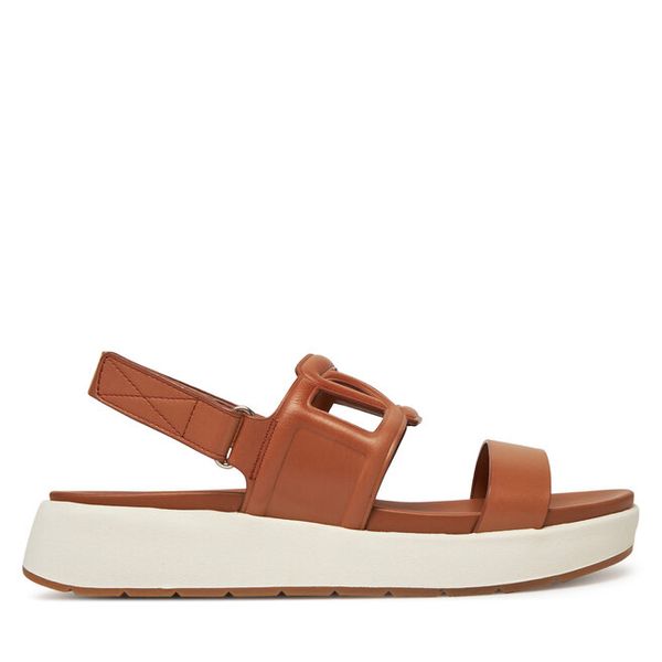 Sandały Aldo. Brązowe sandały Aldo, bez wzorów, bez obcasa, na płaskiej podeszwie, bez zapięcia. Za 199.99 zł.