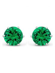 Diamant Exquis Złote kolczyki-wkrętki ze szmaragdami rozmiar: onesize. Szare kolczyki Diamant Exquis, z szmaragdem, złote. Za 482.03 zł.