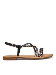 Geox Sandały D Sozy S D65LXA 0KFKY C0067 Czarny. Czarne sandały Geox, bez wzorów, ze skóry, bez obcasa, na płaskiej podeszwie, bez zapięcia. Za 389.99 zł.