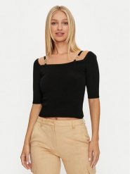 Marciano Guess Sweter 4YGR06 5613Z Czarny Regular Fit. Czarne swetry Marciano Guess, xl, z aplikacjami, z wiskozy, bez ramiączek. Za 99.99 zł.
