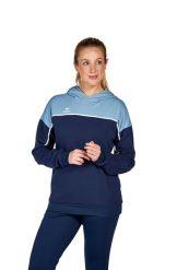 Sweat bluza z kapturem dla kobiet Erima Change. Niebieskie bluzy Erima, bez wzorów, z materiału, eleganckie, bez ramiączek, z kapturem. Za 263.15 zł.