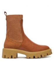 ONLY Botki 15329824 Brązowy. Brązowe botki ONLY, bez wzorów, ze skóry, bez obcasa, na płaskiej podeszwie, bez zapięcia. Za 159.99 zł.