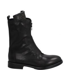 CZARNE BOTKI 10610 VITEL NERO. Czarne botki Venezia, bez wzorów, ze skóry, bez obcasa, bez zapięcia. Za 379.00 zł.