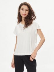 Liu Jo T-Shirt TA4194 JS360 Écru Regular Fit. T-shirty Liu Jo, m, bez wzorów, z wiskozy, bez kołnierzyka, bez ramiączek. Za 179.99 zł.