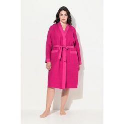 Damskie Szlafrok kołnierz szalowy pasek pika waflowa długi rękaw. Czerwone szlafroki damskie Ulla Popken, l, bez wzorów, z bawełny, bez ramiączek, długie. Za 279.99 zł.