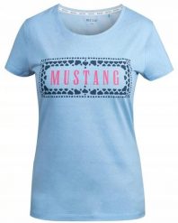 Koszulka Damska Mustang Sportowa Bawełna Logo. Niebieskie t-shirty sportowe Mustang, l, bez wzorów, z bawełny, bez ramiączek. Za 69.00 zł.