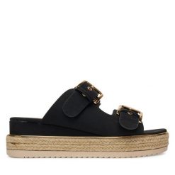 Espadryle JENNY. Czarne espadryle Jenny, bez wzorów, bez obcasa. Za 109.99 zł.