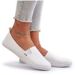 Tenisówki Trampki Slip-On Damskie Białe Adrancia. Białe trampki bez wzorów, sportowe, bez zapięcia. Za 92.80 zł.