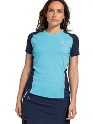 Schöffel Koszulka funkcyjna "Solvorn 1" w kolorze niebiesko-granatowym rozmiar: 38. Niebieskie t-shirty sportowe Schöffel, bez wzorów, z materiału, bez ramiączek, outdoorowe. Za 101.23 zł.