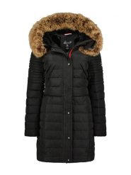 Geographical Norway Płaszcz pikowany "Charlize" w kolorze czarnym rozmiar: S. Czarne płaszcze Geographical Norway, s, z aplikacjami, bez kaptura. Za 215.71 zł.