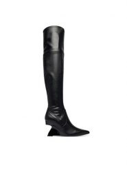 KARL LAGERFELD Kozaki Waverly KL34690 Czarny. Czarne kozaki KARL LAGERFELD, bez wzorów, ze skóry, bez obcasa, na koturnie, bez zapięcia. Za 1,279.00 zł.