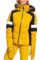 Kurtka narciarska damska Roxy Blizzard. Żółte kurtki narciarskie Roxy, na zimę, l, bez wzorów, z materiału, bez kaptura, narciarskie, primaloft. Za 685.49 zł.