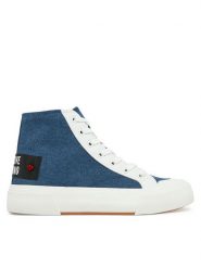 LOVE MOSCHINO Trampki JA15022G1MJO5700 Niebieski. Niebieskie trampki Love Moschino, bez wzorów, z materiału, bez zapięcia. Za 519.99 zł.