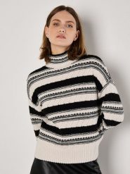 Apricot Sweter w kolorze biało-czarnym rozmiar: L. Białe swetry Apricot, l, bez wzorów, bez ramiączek. Za 127.65 zł.