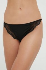 Calvin Klein Underwear figi kolor czarny z koronki. Czarne figi Calvin Klein Underwear, bez wzorów, z koronki. W wyprzedaży za 119.99 zł.