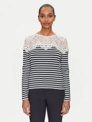 Morgan Bluzka 251-TMACO Granatowy Slim Fit. Niebieskie bluzki Morgan, xl, bez wzorów, z syntetyku, bez kołnierzyka, bez ramiączek. Za 119.99 zł.