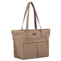 Shopperka beżowa Peterson PTN CTY-08. Brązowe shopper bag Peterson, bez wzorów, ze skóry ekologicznej, eleganckie, na ramię, bez dodatków. Za 89.99 zł.