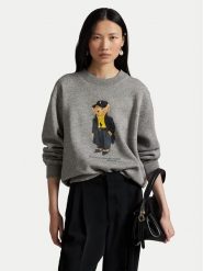 Polo Ralph Lauren Bluza 211A87104001 Szary Relaxed Fit. Szare bluzy Polo Ralph Lauren, xs, bez wzorów, z bawełny, bez ramiączek, bez kaptura. Za 1,199.00 zł.